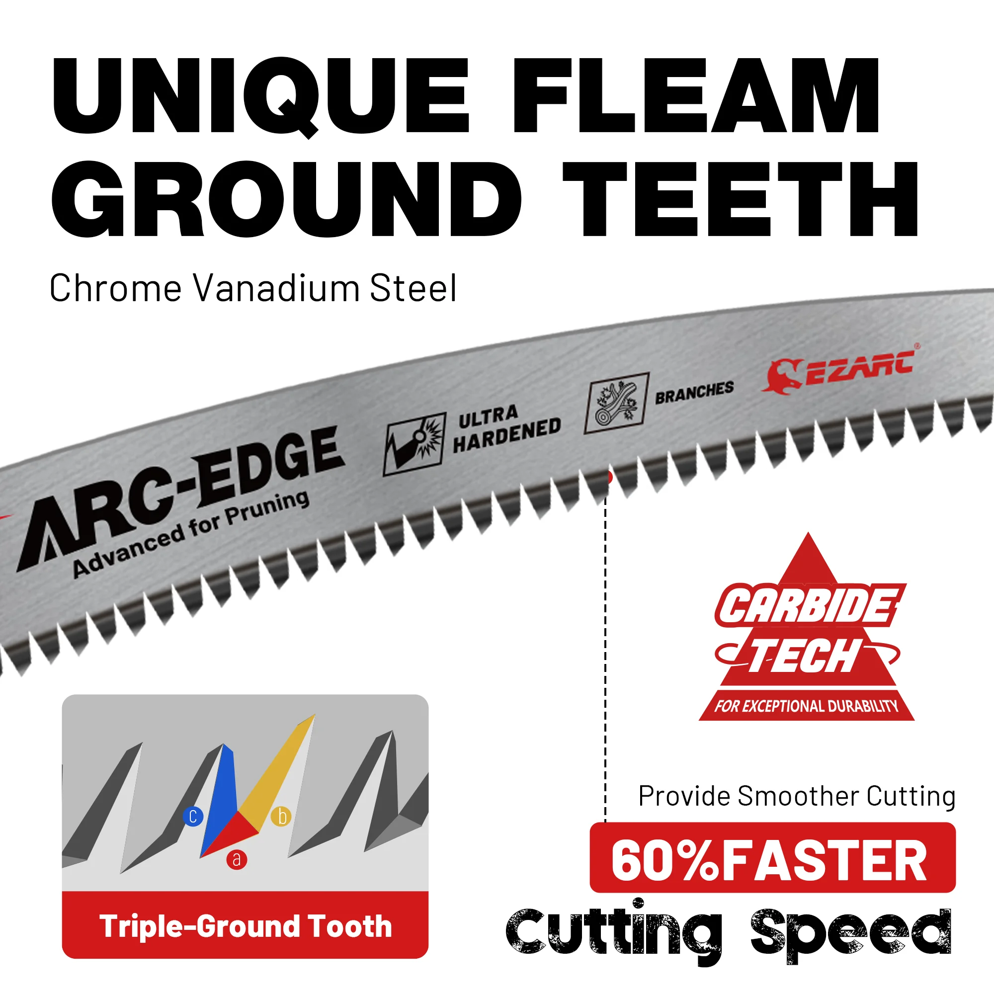 12 인치 일본 치아 왕복 톱 블레이드 3pcs 나무 가지 치기 6TPI 아크 가장자리 톱 블레이드 나무 트리밍 목재 절단