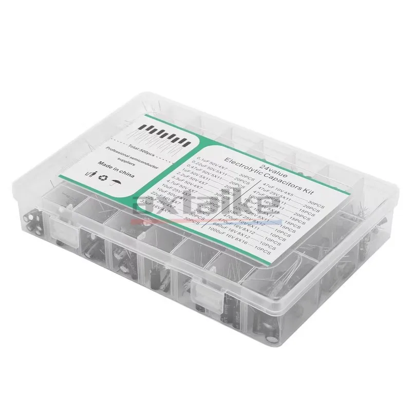 120/200/500Pcs 16V 25V 50V 0.1 미크로포맷 - 1000 미크로포맷 알루미늄 전해 커패시터 모듬 키트 상자 1 미크로포맷 4.7 미크로포맷 10 미크로포맷 47 미크로포맷 220 미크로포맷 330 미크로포맷 470 미크로포맷