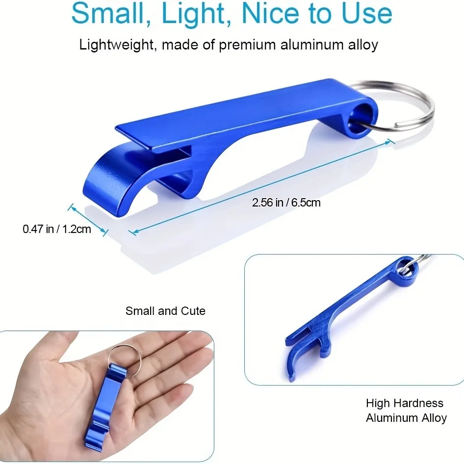 다채로운 병따개 열쇠 고리 체인 휴대용 금속 미니 맥주 캔따개 키 체인 금속 맥주 주방 바 도구 액세서리