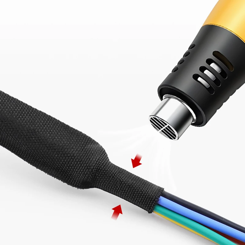 PET 땋은 케이블 슬리브 열 수축 튜브 4mm-30mm 절연 난연성 PET 자동 라인 주최자 와이어 랩 외장 보호