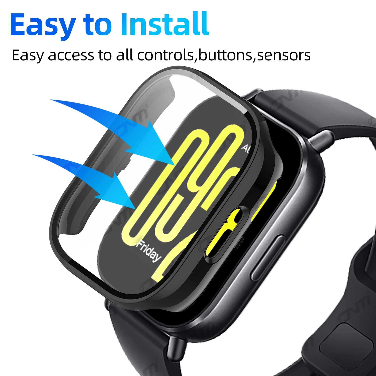 Redmi Watch 5 용 케이스, 액티브 라이트 강화 유리 스크린 보호대 및 하드 PC 보호 범퍼, Redmi Watch 5 커버 액세서리