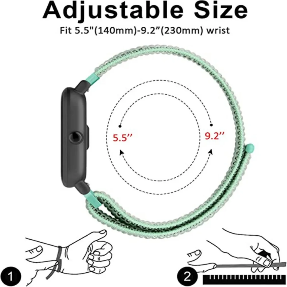 Amazfit GTR 47mm/GTR2/2e/3/3 Pro/4/GTS/2/mini/3/4 Amazfit Balance/bip 5/Stratos 2 2S 용 20mm 22mm 나일론 루프 스트랩