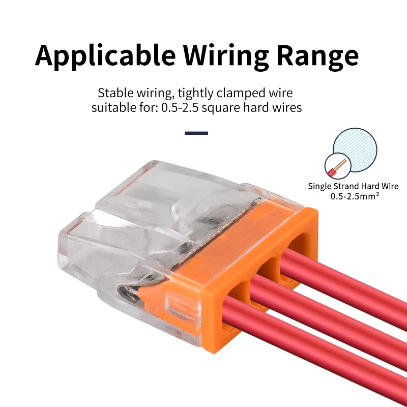 JINH 100 Pcs CMK 20 미니 퀵 와이어 커넥터 2/3/4/5/6/8 포트 터미널 블록 하드 스테인레스 간편한 전기 퀵 푸시 인