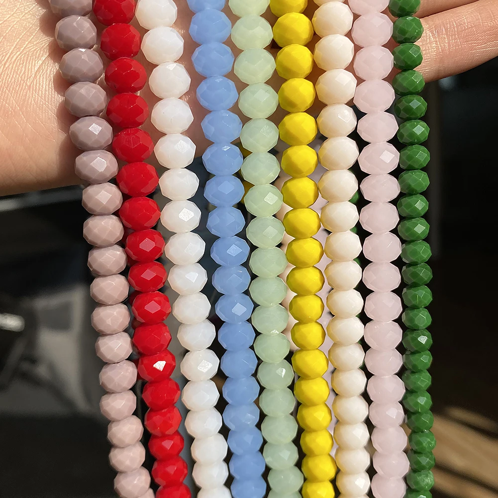 팔찌에 대 한 유리 구슬 3/4/6/8mm면 처리 된 여러 가지 빛깔의 오스트리아 크리스탈 라운드 루즈 비즈 보석 만들기 Diy 팔찌 스트랜드