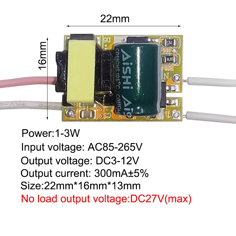 1-3W 4-7W 8-12W 15-18W,20-24W,25-36W LED 드라이버 전원 공급 장치 내장 정전류 조명 110-265V 출력 300mA 변압기