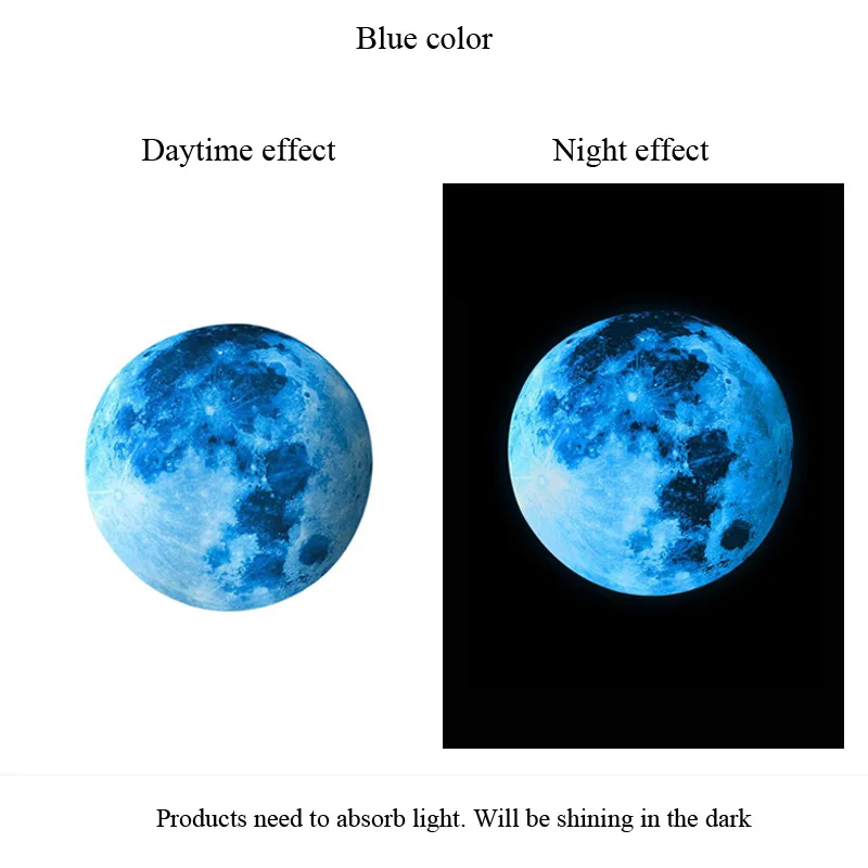 30cm 어린이를위한 빛나는 3D 문 벽 스티커 아기 방 침실 장식 거실 홈 데칼 어두운 벽지에 빛나는