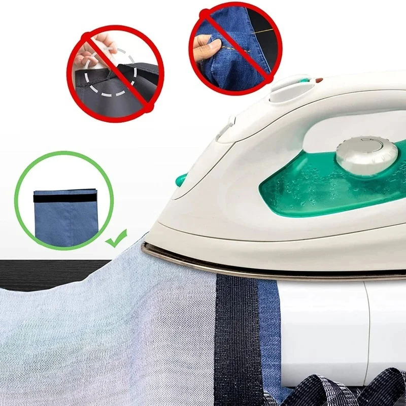 자체 접착 바지 밑단 페이스트 테이프, 바지 가장자리 페이스트, 아이언 온 바지, 짧은 수리 진 헤밍 테이프, DIY 바느질 원단, 1-5m