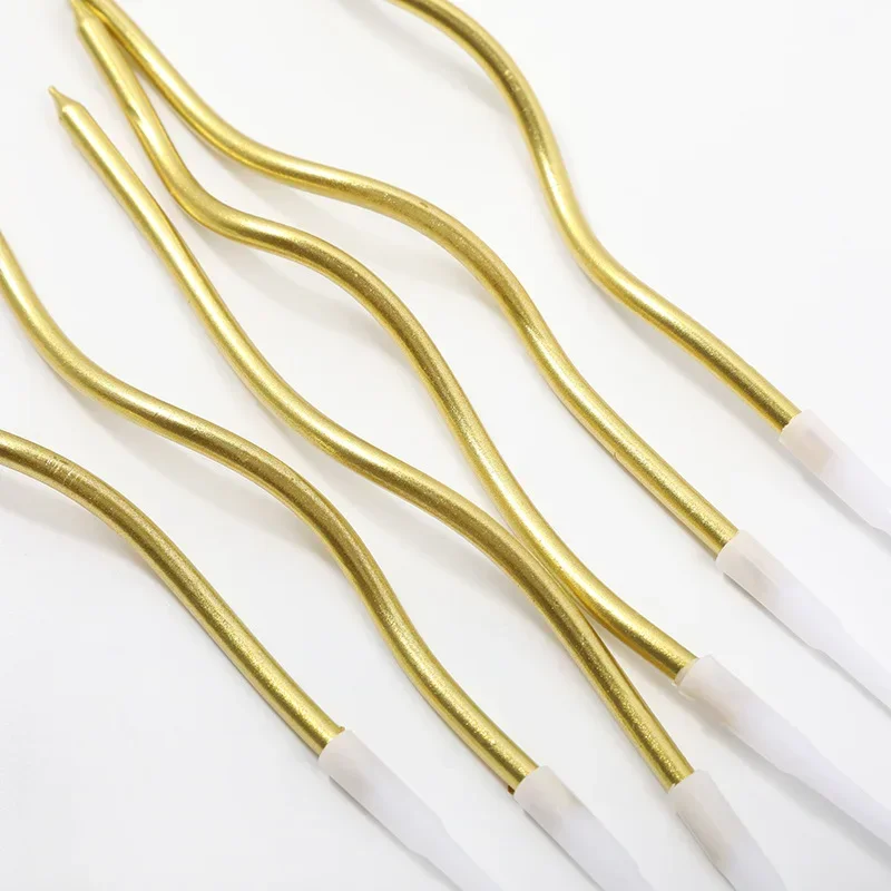 커브드 케이크 촛불 생일 베이비 샤워 컵케이크 장식, 웨딩 파티 장식 용품, 방 장식, 6 개