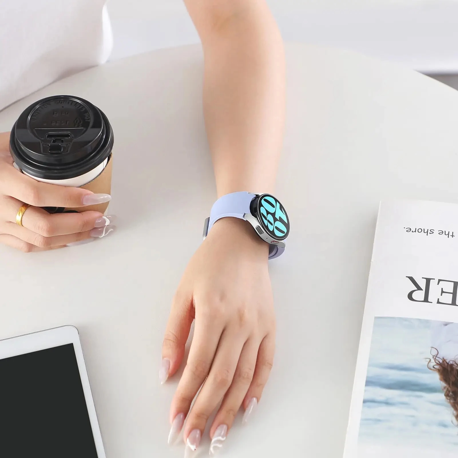 삼성 갤럭시 시계 용 실리콘 스트랩 7 6 5 4 44mm 40mm 프로 45mm 스포츠 20mm 시계 밴드 팔찌 갤럭시 Watch6 클래식 43mm 47mm