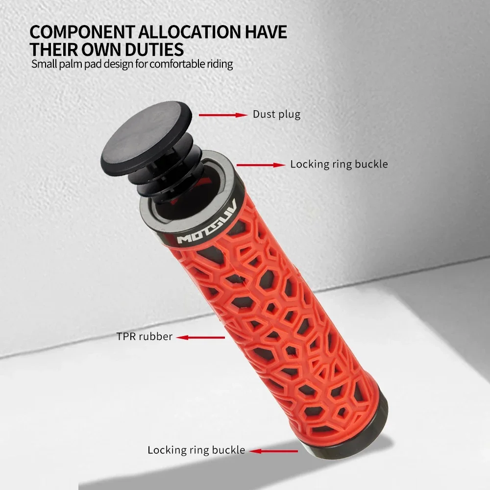 MOTSUV 자전거 핸들 바 그립 MTB 자전거 소프트 양면 잠금 핸들 바 커버 플러그 고무 미끄럼 방지 사이클링 액세서리 부품