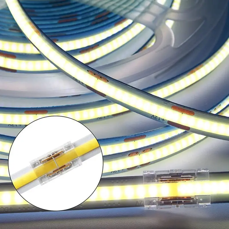 COB LED 와이어 커넥터, 무납땜 미니 버클, FCOB RGB CCT LED 스트립 조명, 어두운 영역 커넥터 없음, 5mm, 8mm, 10mm 연결, 2 핀, 3 핀, 4 핀