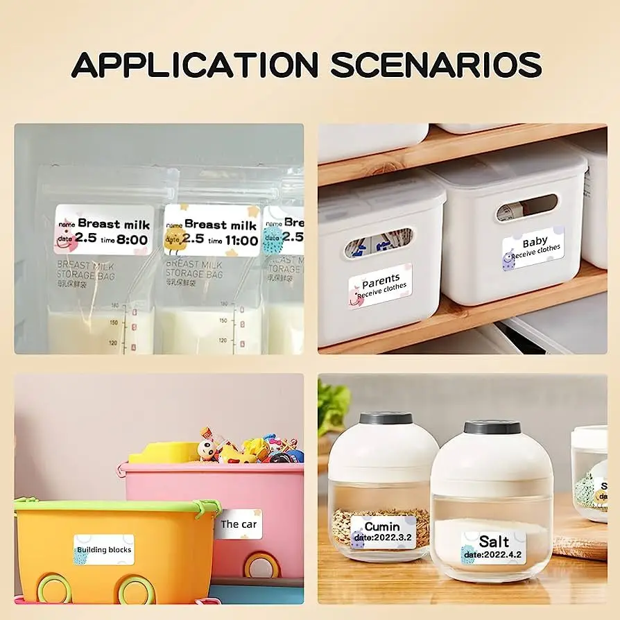 Niimbot B21/B1/B3S 열 라벨 스티커 용지 인쇄용 흰색 20-50mm 너비 의류 태그 상품 가격 식품 자체 접착