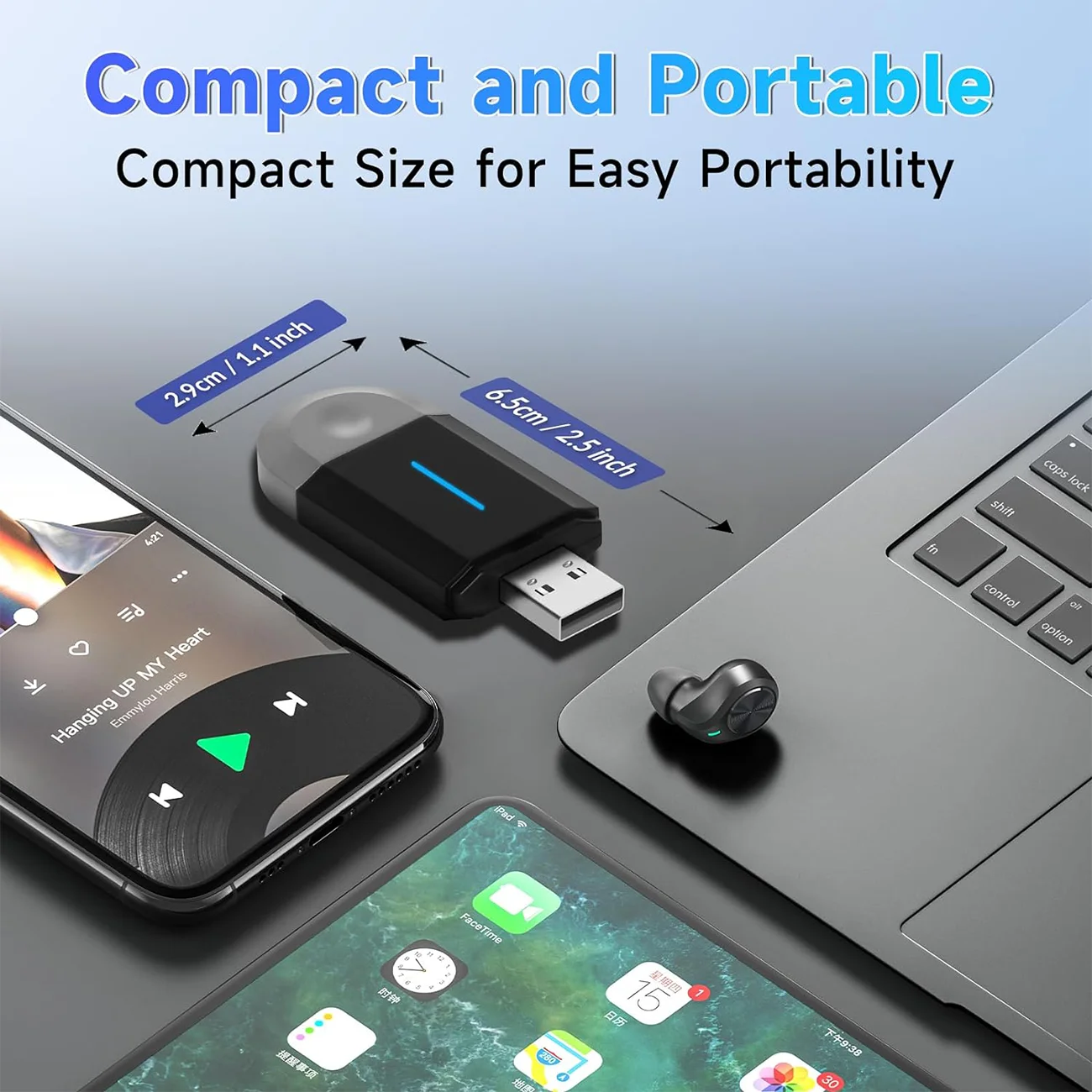 피버스 링크 2 인 1 미니 카플레이 무선 어댑터, 원활한 통합 안드로이드 오토, 애플 USB C 타입 동글, 범용 자동차