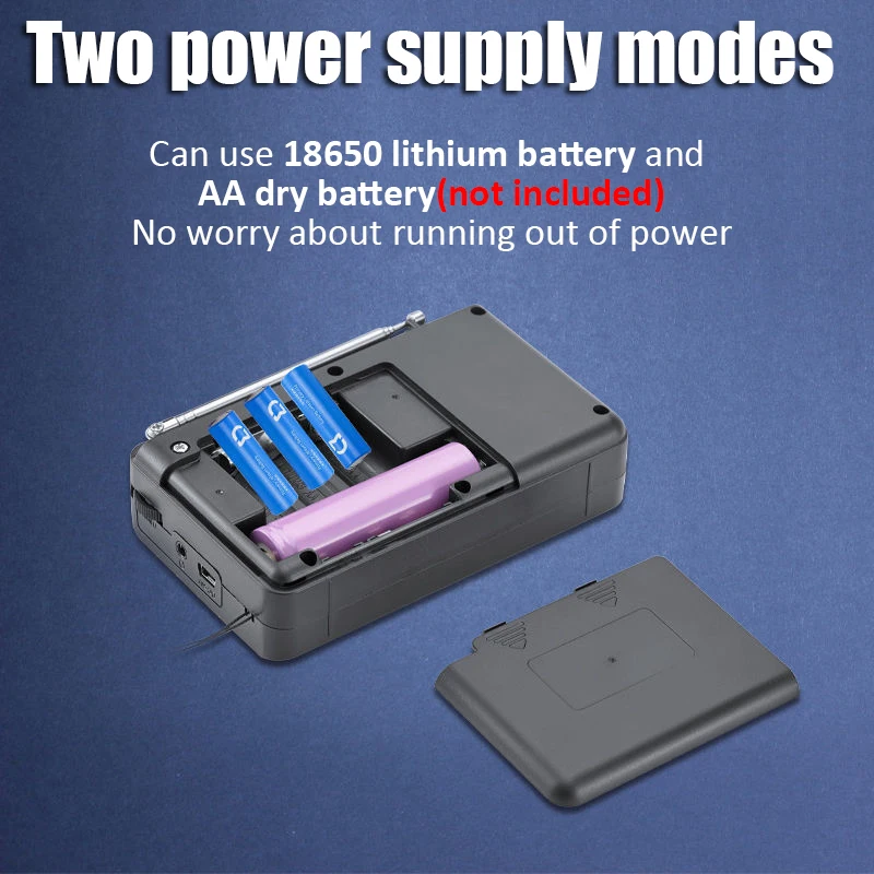 풀 밴드 라디오 휴대용 FM/AM/SW 수신기 충전식 라디오 TF/USB 음악 플레이어 LCD 디스플레이 3.5mm 헤드폰 잭