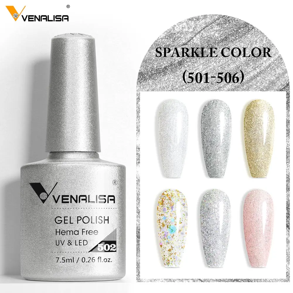 Venalisa HEMA FREE 네일 젤 폴리쉬 글리터 화려한 풀 커버리지 UV LED 프렌치 네일 젤리 핑크 누드 컬렉션 7.5ml