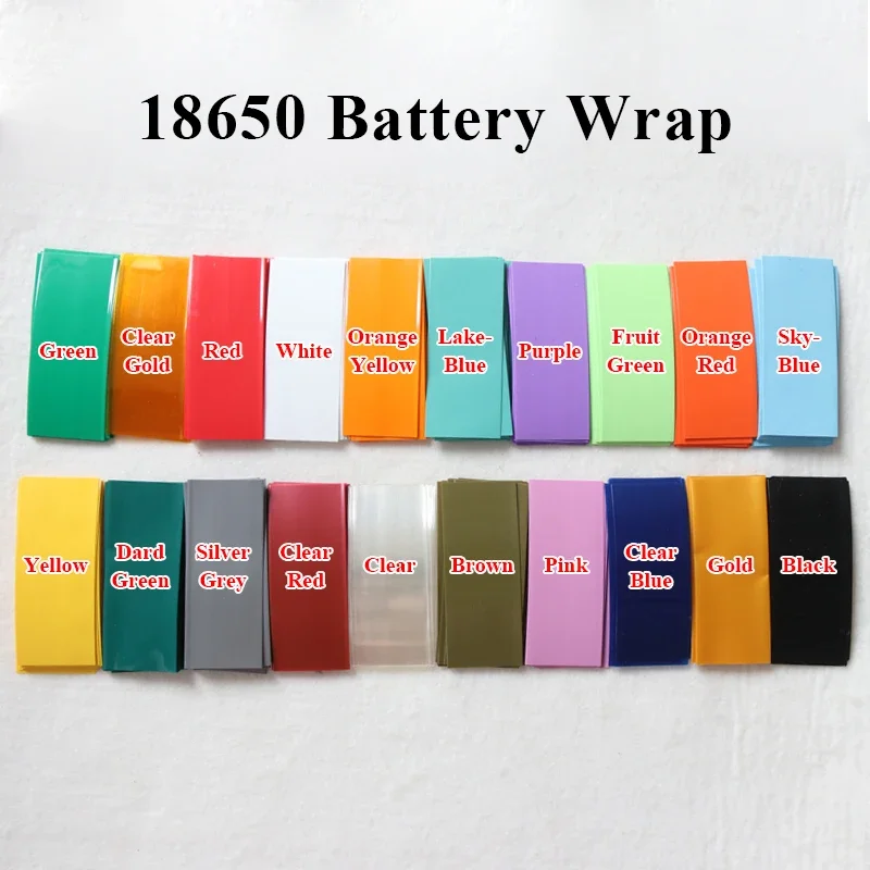 20/100/500pcs 18650 Lipo 배터리 랩 PVC 열 수축 튜브 프리컷 폭 29.5mm x 72mm 절연 필름 보호 케이스 팩 슬리브