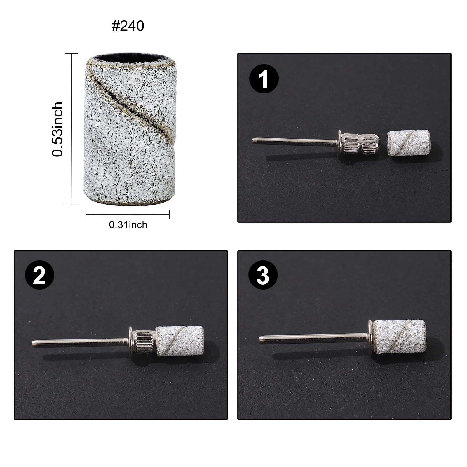 80 # 150 # 240 #   얼룩말 샌딩 밴드 기계 네일 드릴 비트 풋 케어 연마 매니큐어 젤 폴란드어 리무버 교체 도구 커터