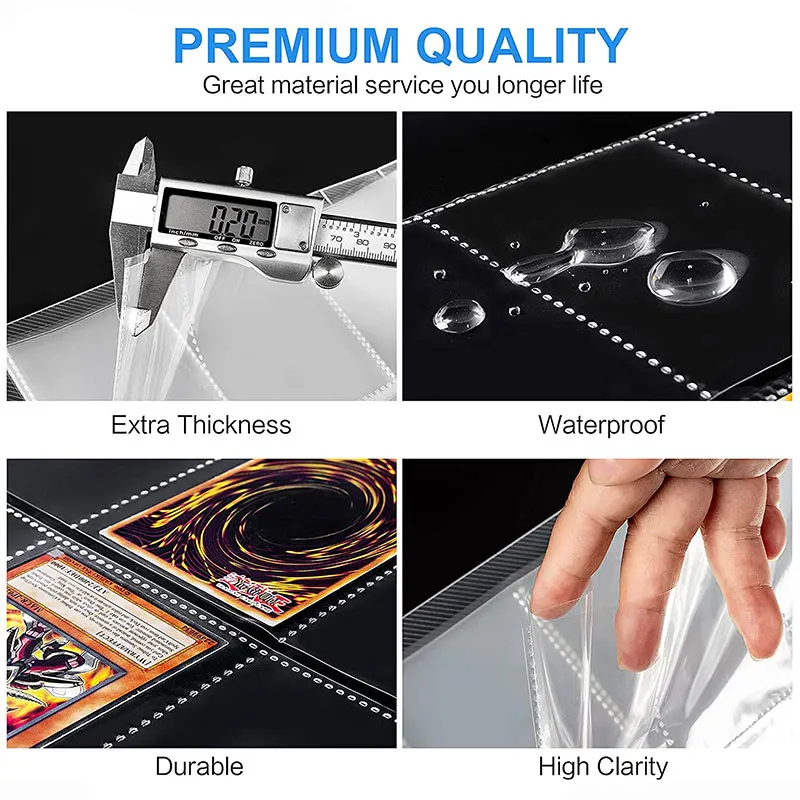 540 포켓 야구 카드 슬리브, 양면 9 포켓 트레이딩 카드 바인더 슬리브 포켓몬 용 페이지 보호기 시트