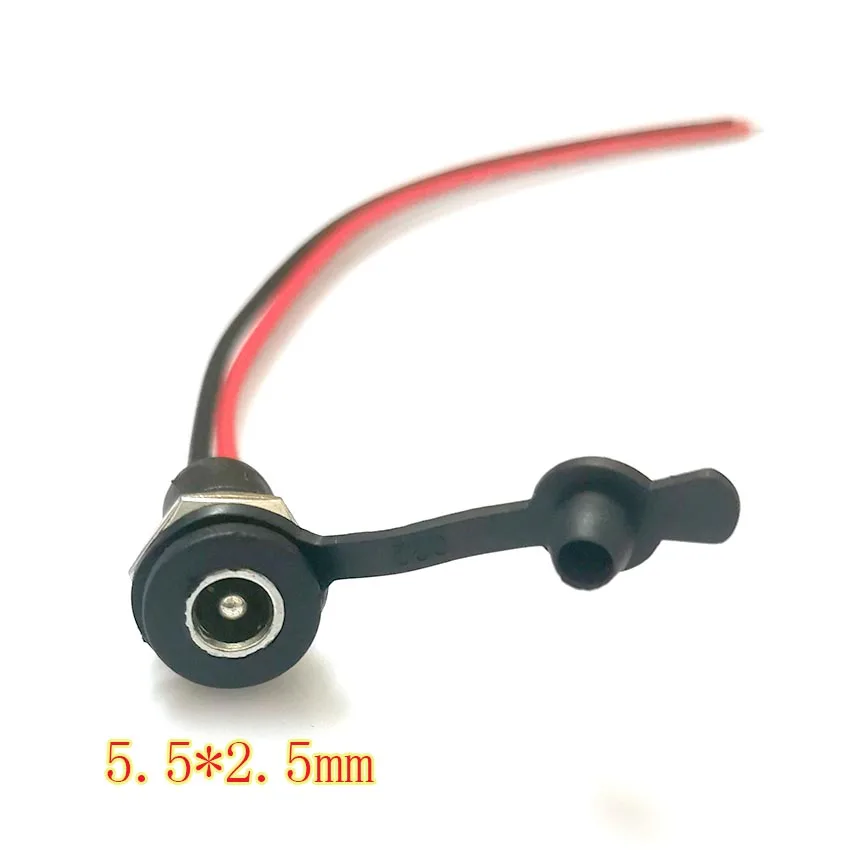 Diy dc 방수 잭 커넥터 용 배터리 DC 전원 플러그 커넥터 5.5X2.1mm 5.5X2.5mm 와이어 Turmera 포함