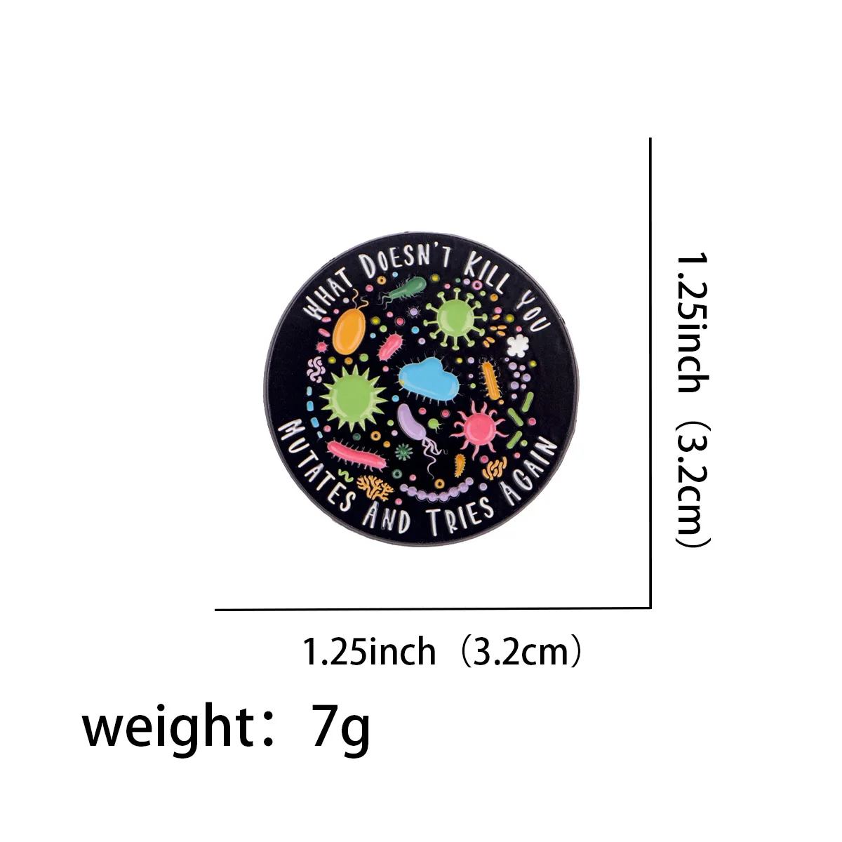 박테리아 에나멜 핀 간호사 의사 배지 여성용 배낭 브로치 과학 옷깃 핀 코스프레 액세서리 장난감 선물