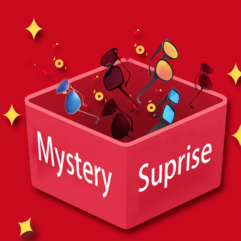 여성을위한 미스터리 패션 선글라스 남성 브랜드 디자이너 빈티지 무작위 모델 유행 안경 그라디언트 파티 그늘 안경 UV400