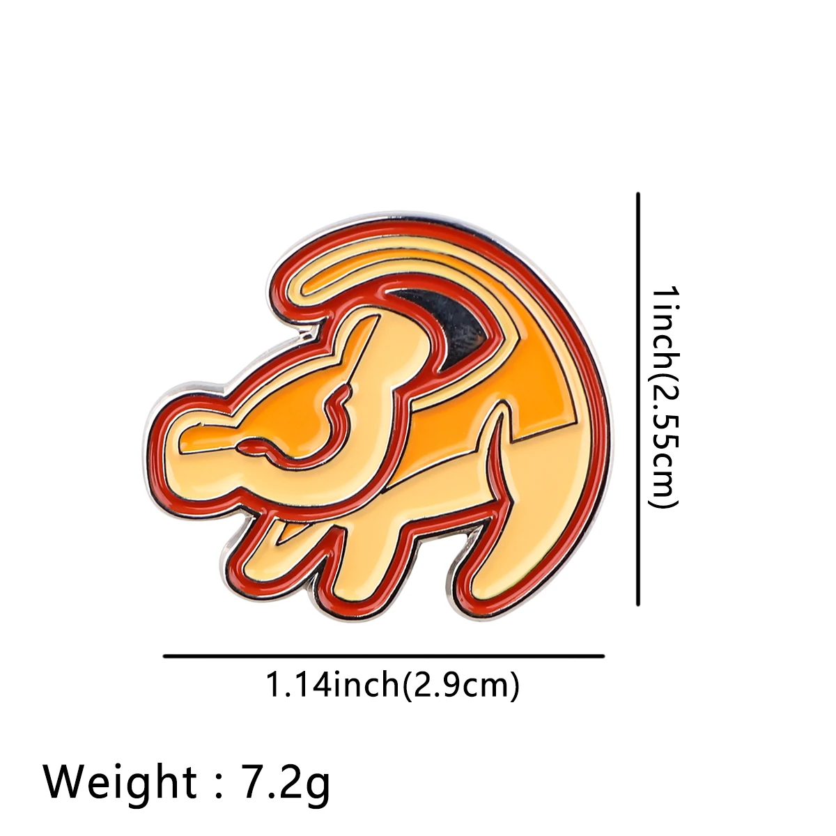 귀여운 라이온 킹 옷깃 핀 배낭 용 금속 에나멜 핀 소나무 브로치 어린이 배지 애니메이션 쥬얼리 액세서리 선물