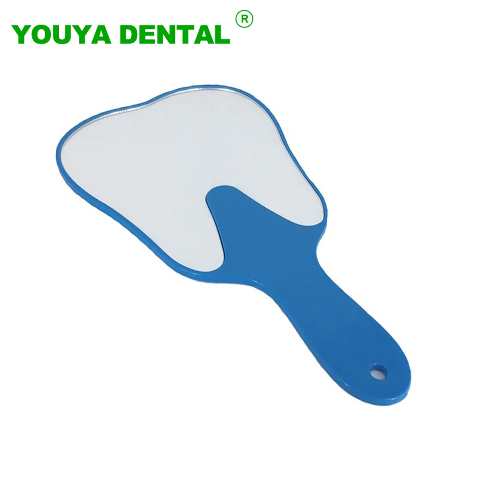 1PC 치과 입 거울 치아 모양의 거울 휴대용 깨지지 않는 플라스틱 메이크업 거울 치과 액세서리 치과 의사 선물