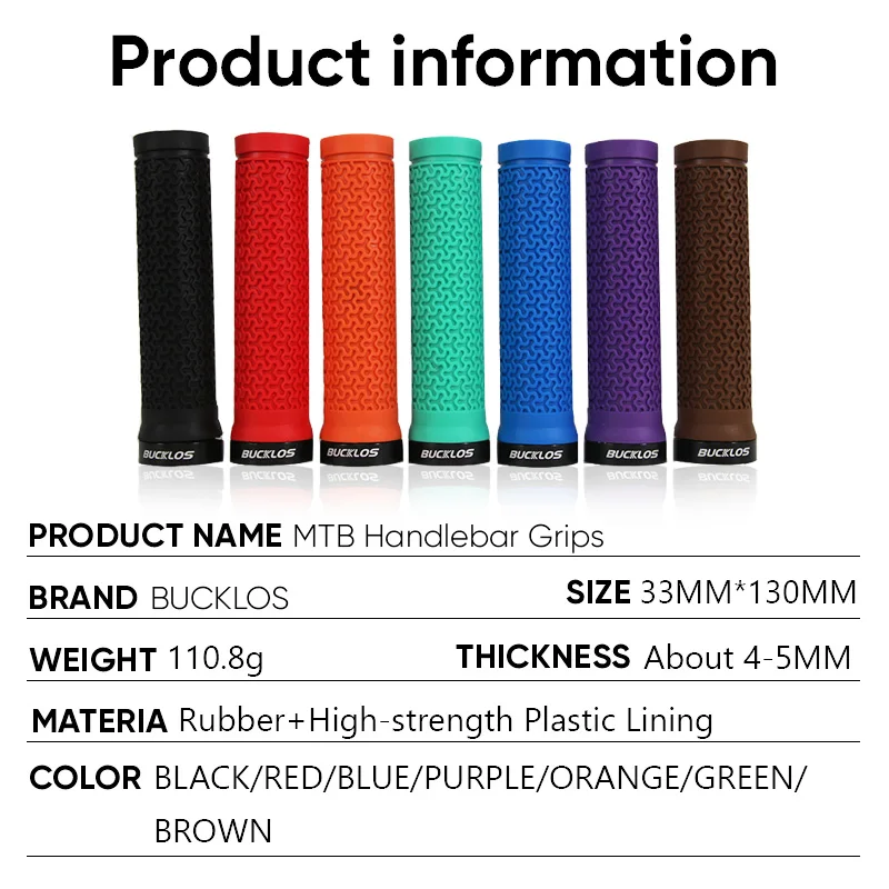 BUCKLOS 자전거 그립 통합 고무 미끄럼 방지 Mtb 핸들 바 커버 잠금 장치 산악 자전거 핸들 바 커프스 BMX 사이클링 부품