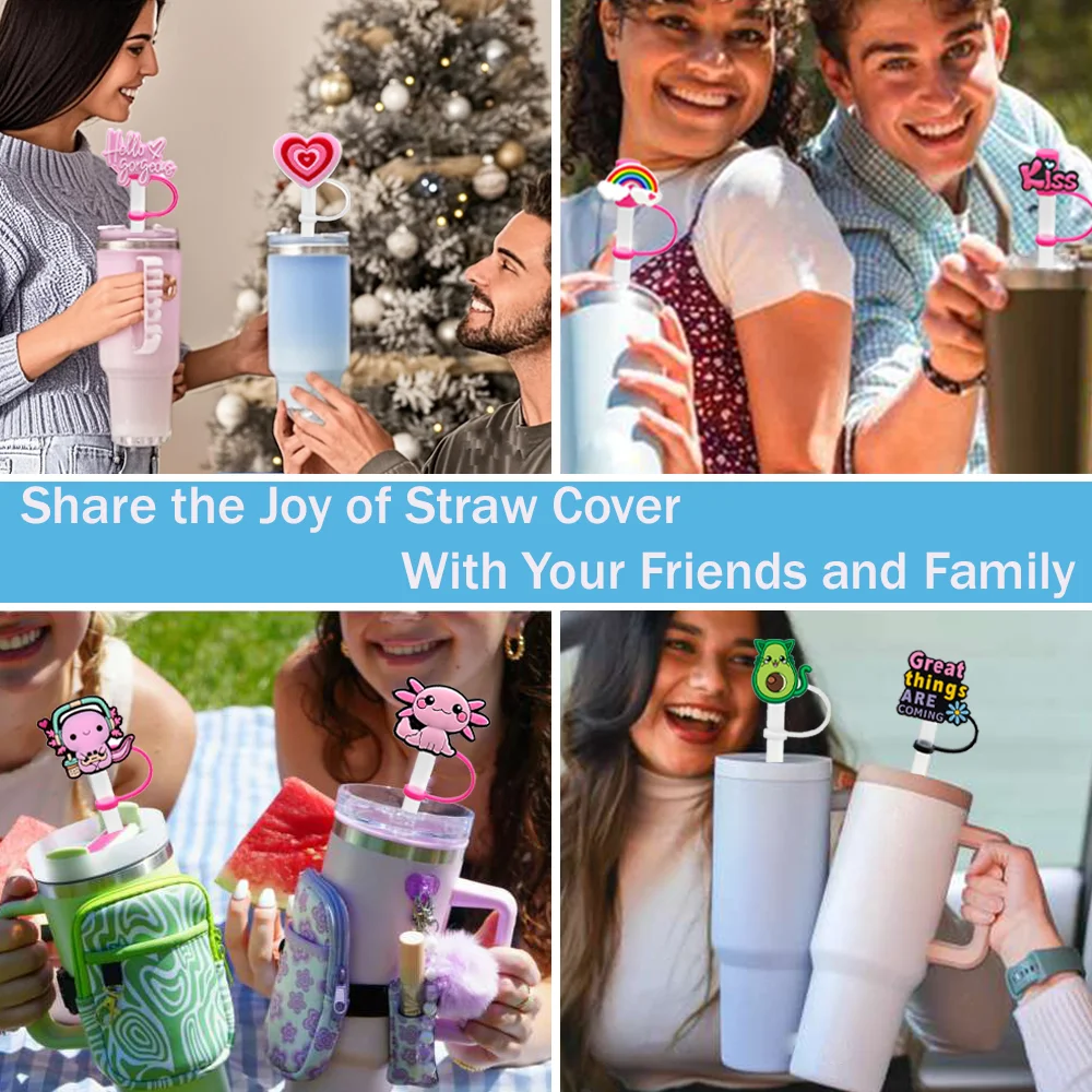 30 & 40Oz 마시는 컵 액세서리, 방진 밀짚 토퍼 Drinkware 플러그, 실리콘 밀짚 모자 재사용 가능한 5PCS 8mm 밀짚 커버 캡