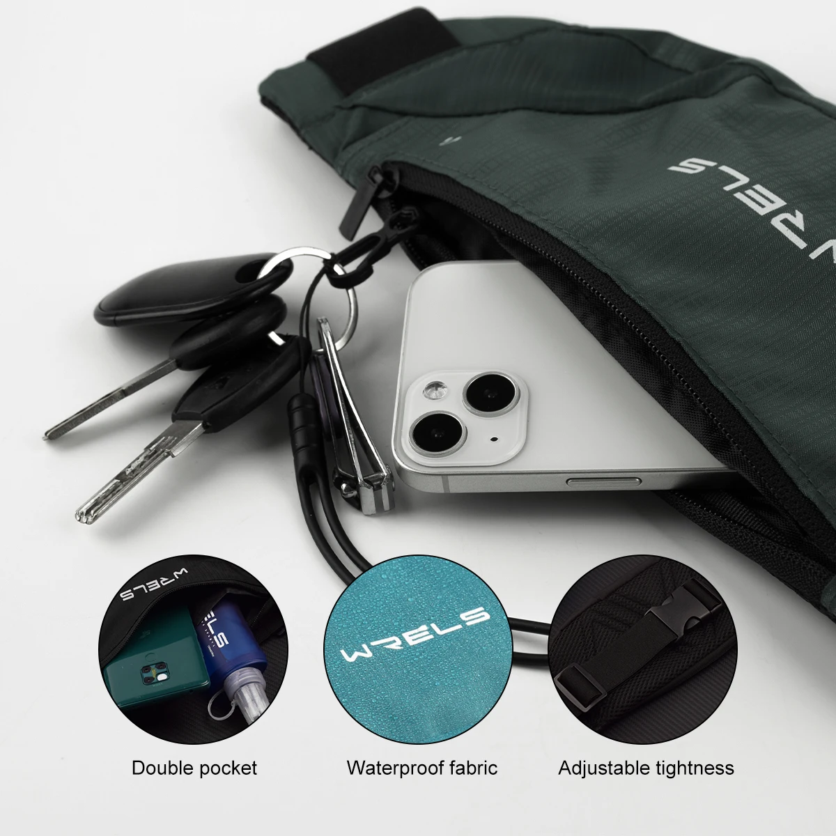 야외 실행 피트니스 허리 가방 초박형 휴대 전화 탄성 스포츠 방수 밀착형 휴대 전화 가방 방수