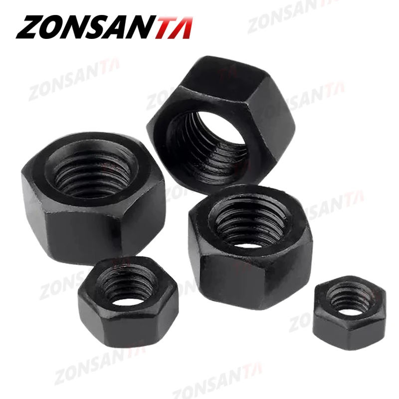 M2 M2.5 M3 M4 M5 M6 M8 M10 M12 M14 M16 M18 M20 M22 M24 M27 M30 M36 육각형 육각 너트 등급 8.8 검정색 탄소강 미터법 육각 너트