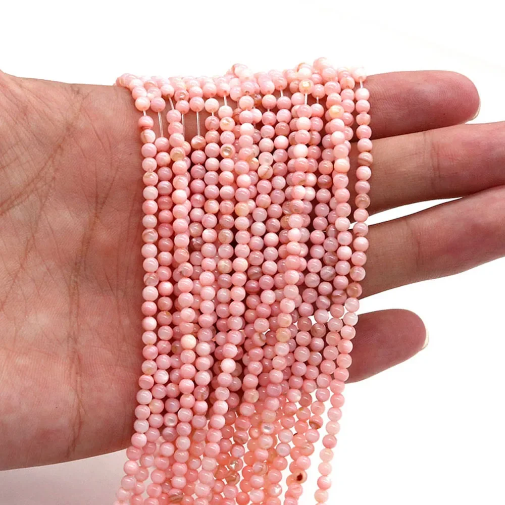 도매 천연 쉘 염색 구슬 라운드 모양 진주 어머니 느슨한 격리 구슬 보석 만들기 DIY 팔찌 목걸이