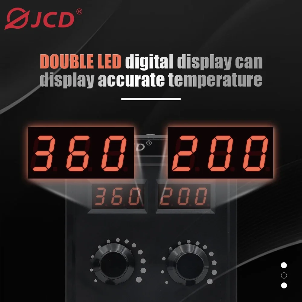 JCD 8586D 납땜 스테이션 2 IN 1 750W 뜨거운 공기 총 LCD 듀얼 디지털 디스플레이 전기 납땜 인두 SMD 용접 재 작업 스테이션