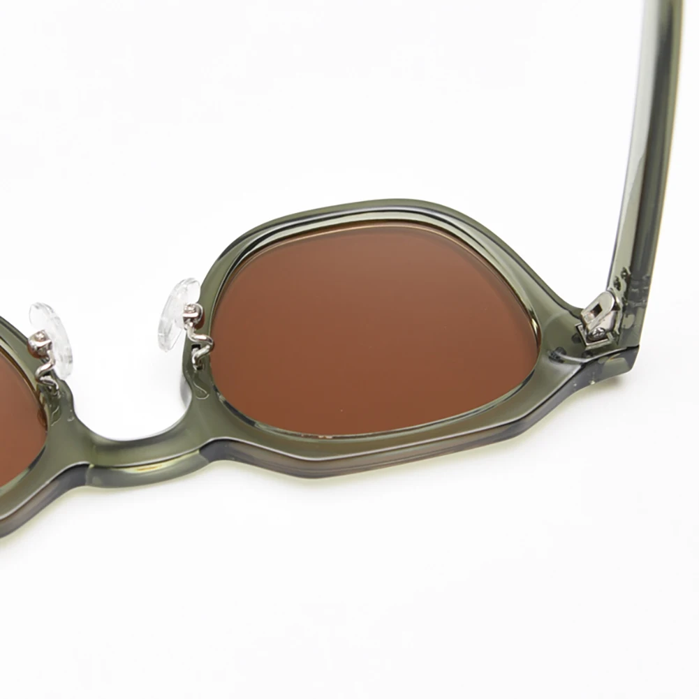 Peekaboo 여성을위한 한국 스타일 복고풍 선글라스 TR90 프레임 다각형 편광 선글라스 uv400 남성 녹색 갈색 2023 여름