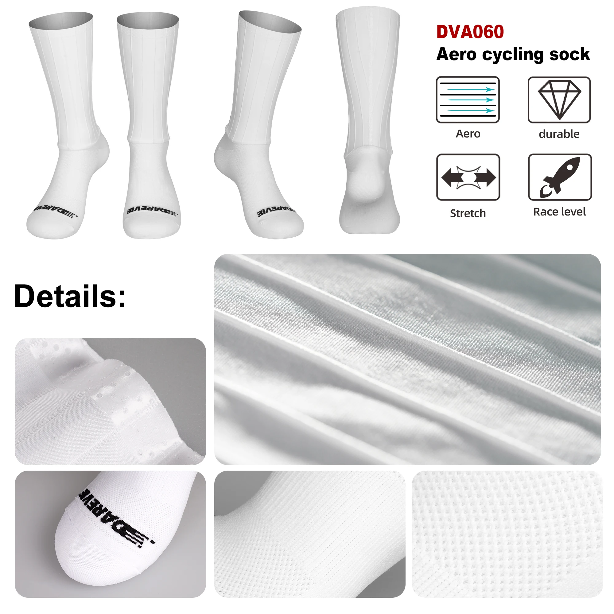 DAREVIE AERO 사이클링 맨 양말 프로 공기 역학 양말 탄성 미끄럼 방지 남성용 사이클링 양말 야외 스포츠 자전거 액세서리