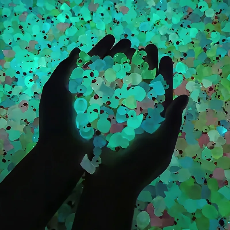 50PCS 빛나는 미니 수지 작은 오리 이끼 Microlandscape 소형 오리 인형 요정 정원 액세서리 홈 장식