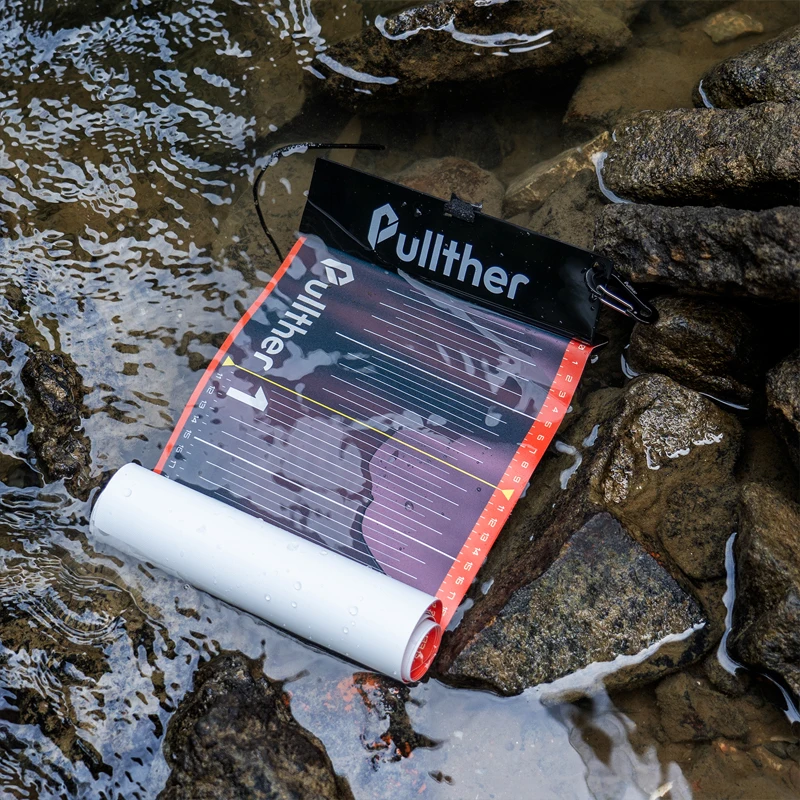 Pullther 방수 물고기 측정 눈금자 135cm/53in 접이식 PVC 낚시 측정 테이프 스티커 낚시 액세서리 태클 도구