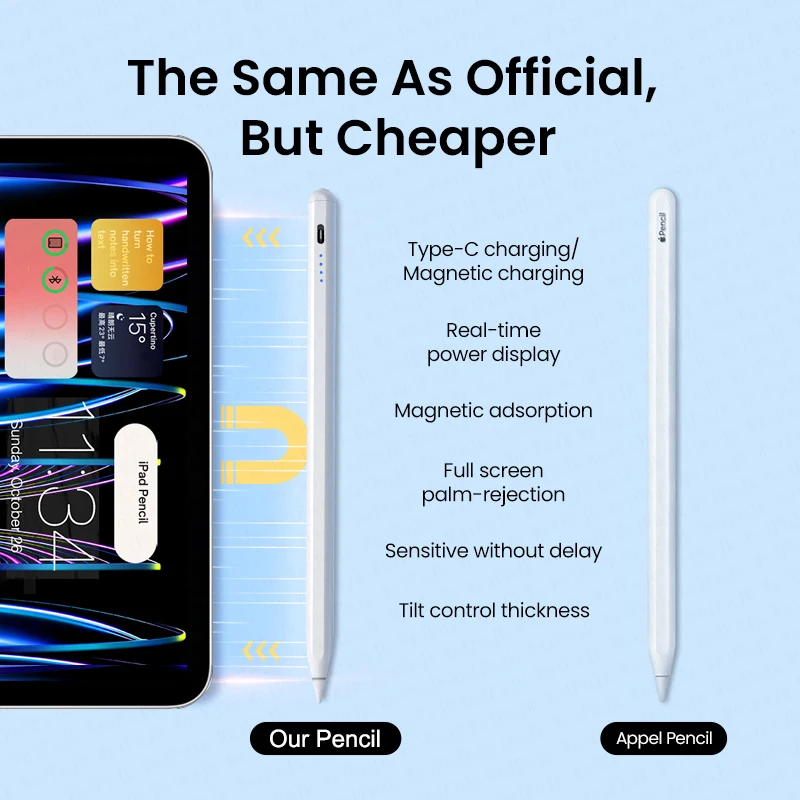 Apple Pencil 2세대 Ipad 연필 2 스타일러스 펜 iPad Pro 11 12.9 Air 4 5 7 8 9 10th Mini 5 6 2018-2023 액세서리