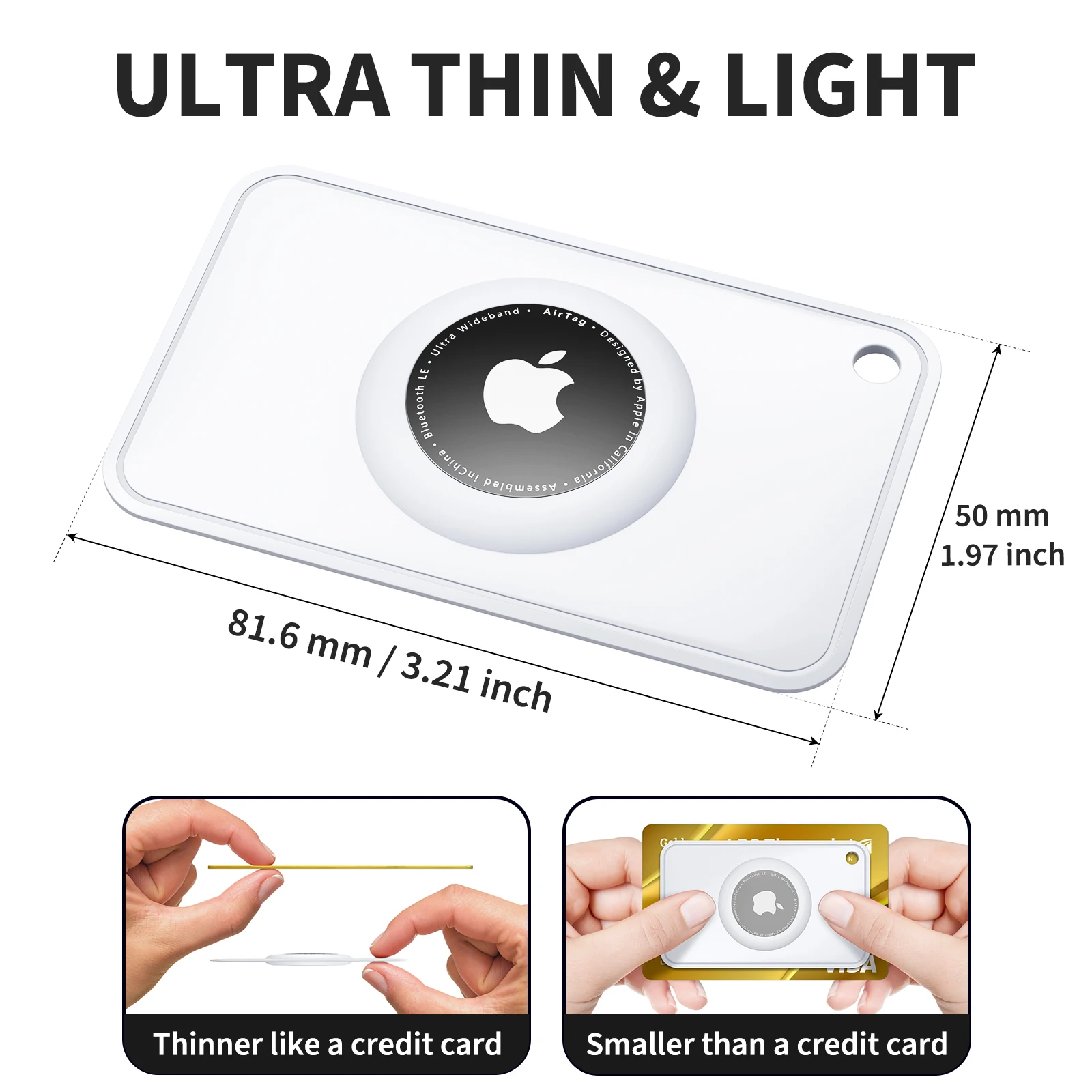 Apple Airtag 지갑 케이스 용 에어 태그 홀더 용 얇은 카드 크기 보호 케이스 지갑 GPS 트래커 Airtag 커버 로케이터 홀더