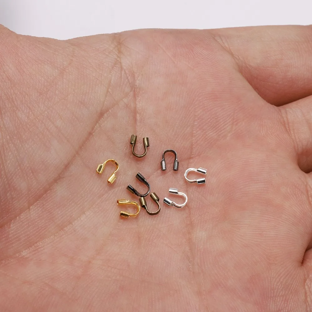 30-100pcs 4.5x4mm 와이어 프로텍터 와이어 가드 가디언 프로텍터 루프 U 모양 액세서리 보석 만들기위한 걸쇠 커넥터