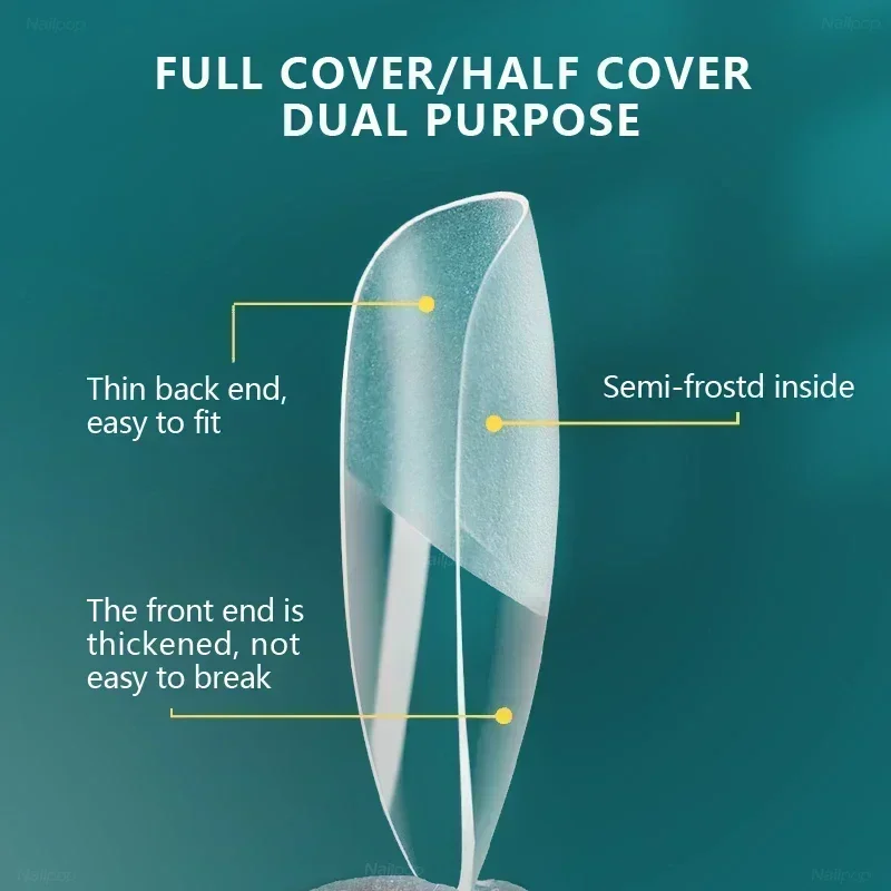 NAILPOP 가짜 손톱 전체 커버 프레스, 코핀 소프트 젤, 미국 포즈 캡슐, 익스텐션 시스템용 가짜 네일 팁, 120 개