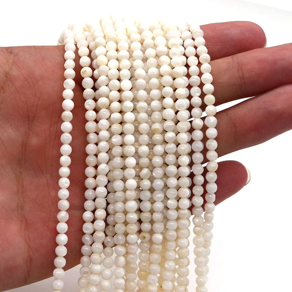 도매 천연 쉘 염색 구슬 라운드 모양 진주 어머니 느슨한 격리 구슬 보석 만들기 DIY 팔찌 목걸이