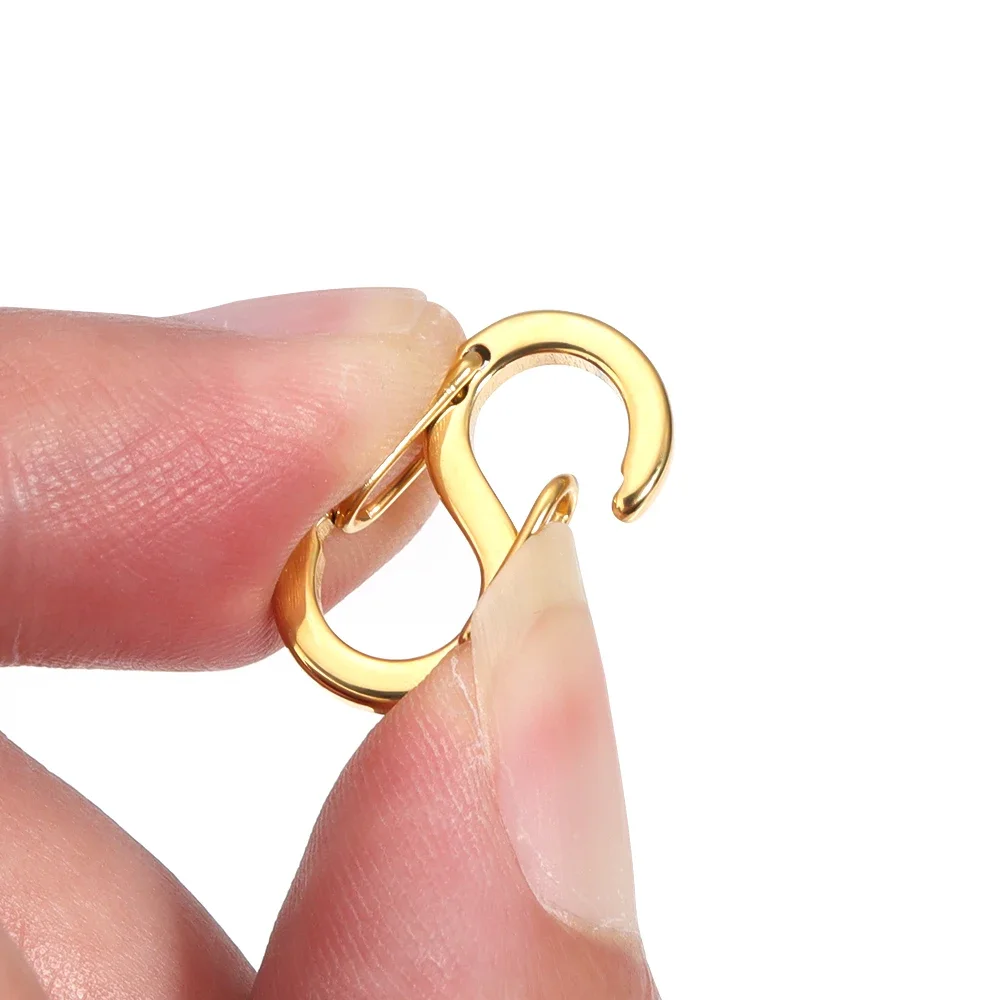 2-5pcs 스테인레스 스틸 세련 된 편지 S 버클 골드 도금 랍스터 걸쇠 후크 커넥터 목걸이 DIY 쥬얼리 만들기 용품