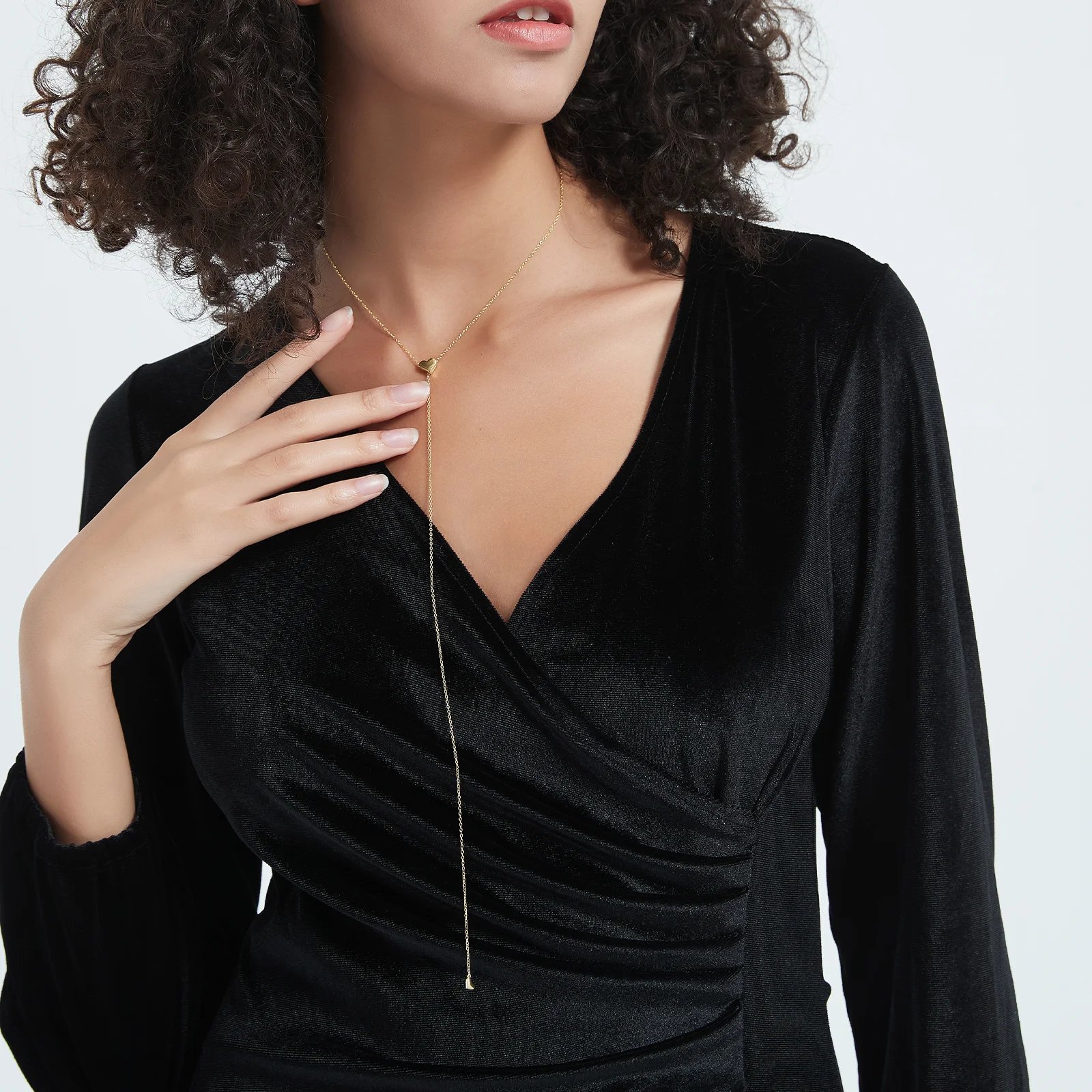 ANDYWEN 925 스털링 실버 변압기 조절 가능한 체인 하트 펜던트 참 목걸이 드롭 초커 크기 조정 가능한 여성 Luxury Jewekry