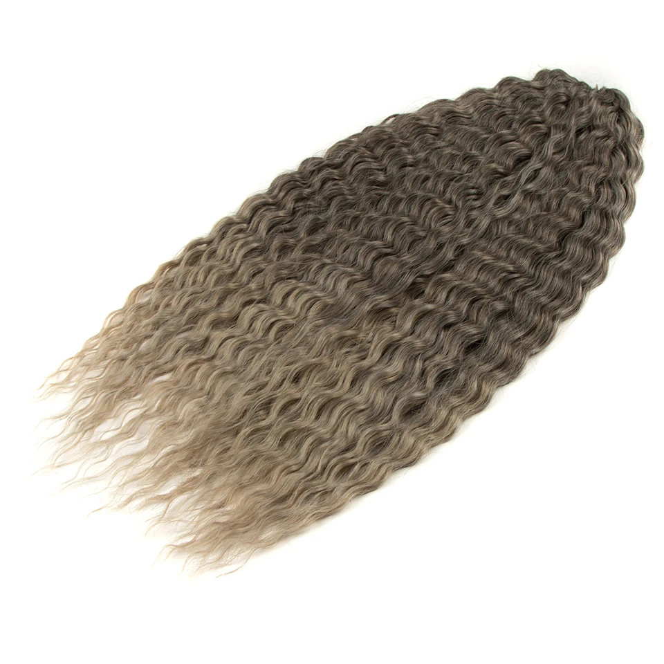 아리엘 헤어 합성 트위스트 크로셰 곱슬 머리 24인치 워터 웨이브 브레이드 헤어 옹브레 블론드 브라운 딥 웨이브 브레이드 헤어 익스텐션