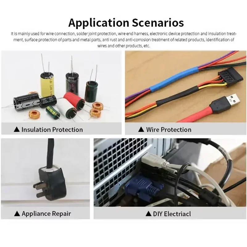 1 ~ 10m 파란색 열 수축 열수축 튜브 2:1 직경 0.6mm ~ 80mm 튜브 슬리브 DIY 랩 와이어 수리 케이블 보호기