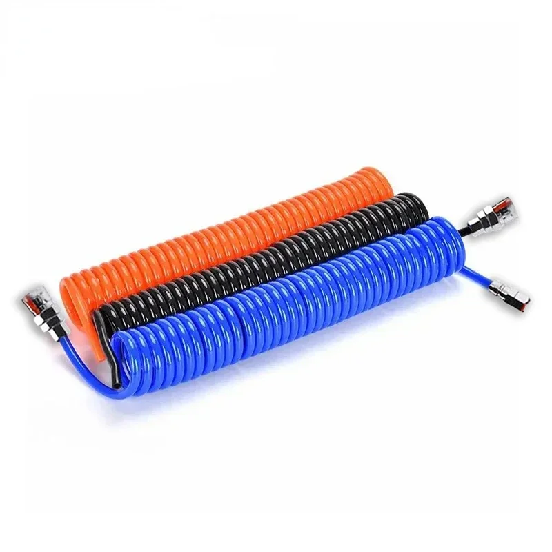 3/6/9/12/15M PU 공기 압축기 호스 튜브 커넥터가있는 유연한 공기 도구 공압 폴리 우레탄 스프링 나선형 파이프 (조인트 포함)