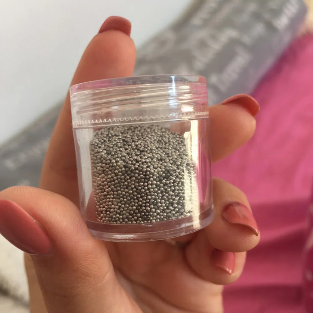 1 병 캐비어 네일 아트 비즈 장식 24 색 마이크로 라운드 볼 0.6-1mm 네일 크리스탈 유리 비즈 3D 네일 라인 석 # PG8/6