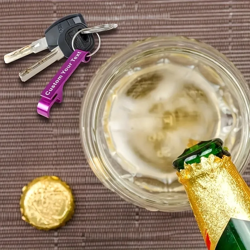 다채로운 병따개 열쇠 고리 체인 휴대용 금속 미니 맥주 캔따개 키 체인 금속 맥주 주방 바 도구 액세서리