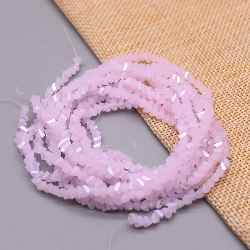 DIY 귀걸이 목걸이 제작용 삼각형 크리스탈 비즈, 매력적인 크리스탈 유리 루즈 비즈, 새로운 색상, 4mm, 130 개